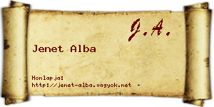 Jenet Alba névjegykártya